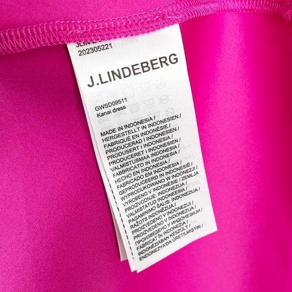 J. Lindeberg Kanai Lux Sculpt Mini Dress Size Large NWT Fuchsia Pink - Picture 7 of 9